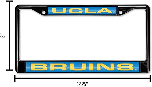 Miniatura 297 de Rico Industries NCAA Black Laser Cut Chrome Frame 12" x 6" Black Laser Cut Chrome Frame - Car/Truck/SUV Automobile Accessory