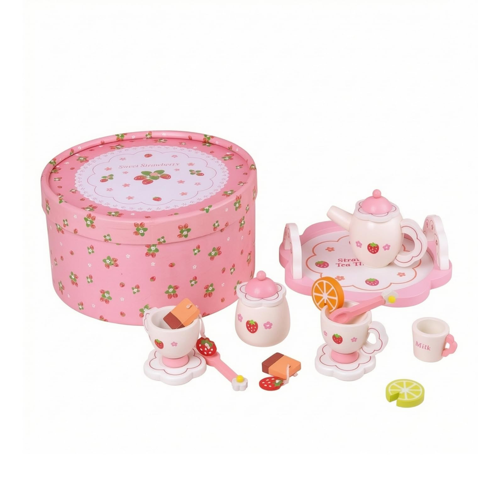 Qianly Juego Té Juego Té con Caja Almacenamiento Didáctico Juguete para Niñas
