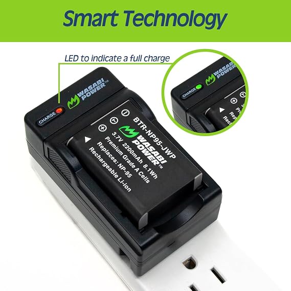 Wasabi Power Battery Charger for Samsung IA-BP90A, BP90A and Samsung HMX-E10