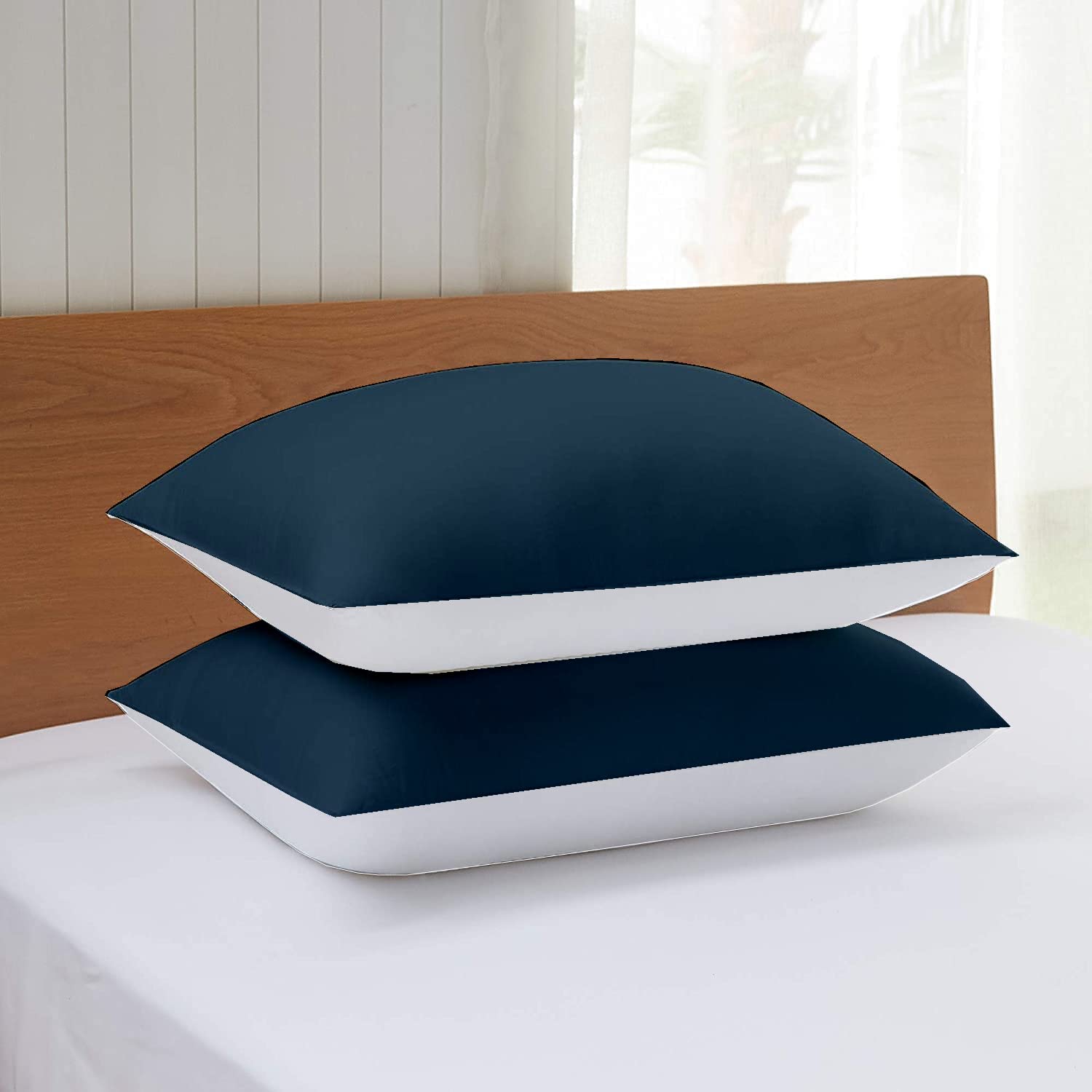 Egyptian Cotton Pillow Covers - Set of 2 Dark Grey -14