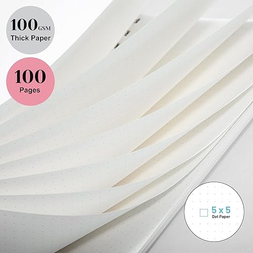 Miniatura 3 de Yoment Cuaderno de espiral con puntos y viñetas de 8.5 x 11 pulgadas, tamaño A4, cuadrícula de puntos grandes, papel de punto grueso de 3.53 ozm,