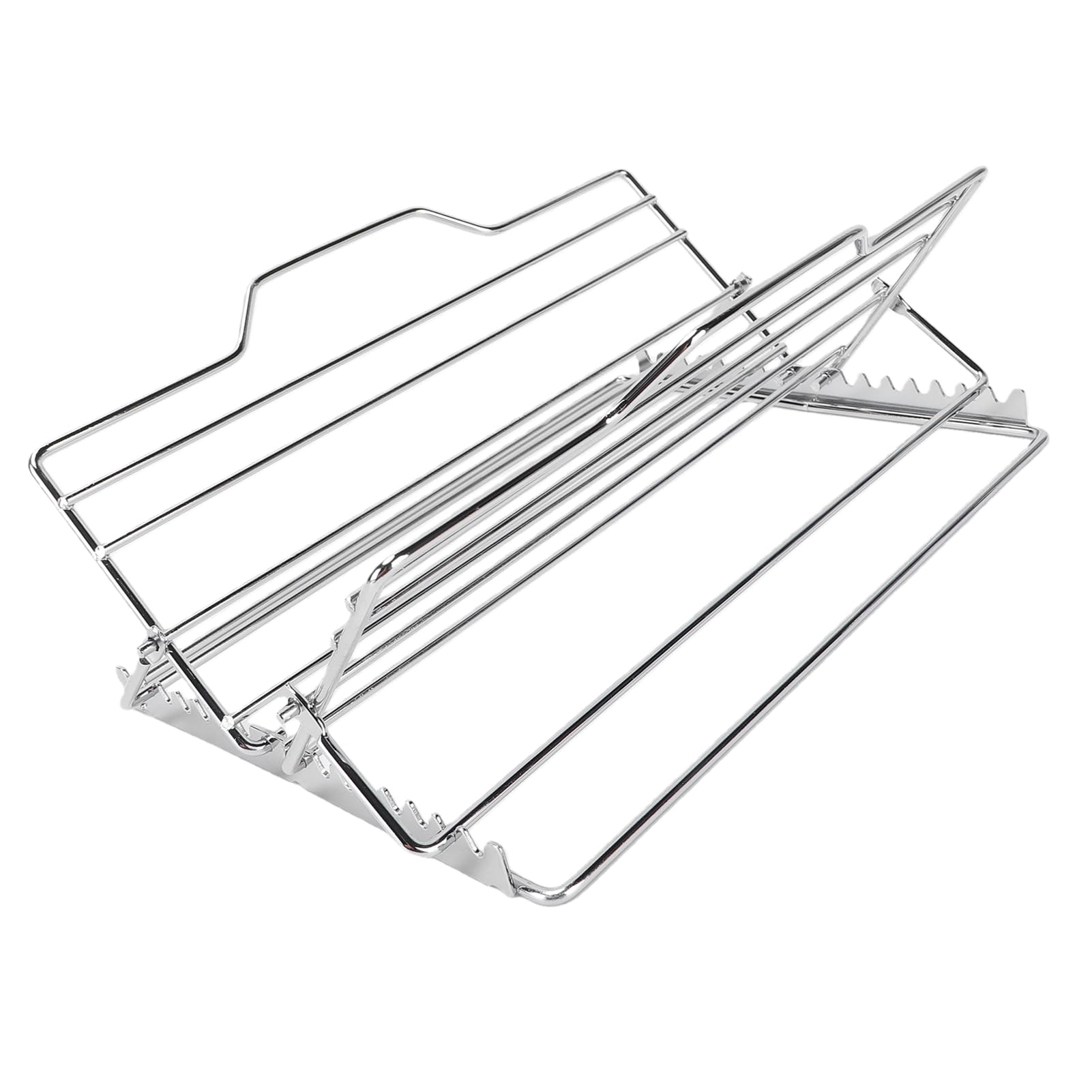 Tomotato Adjustable Roasting Rack, Thickened Non Stick Carbon Steel Turkey Rack for Kitchen Oven Grill, V Shaped Baking Rack for Chicken Ribs Fish