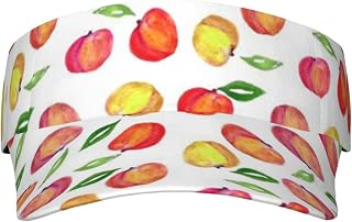 ELRoal Peach Print Leaf Printed Adult Sunscreen Visor Cap Lightweight and Breathable Adult Sun Visor Empty top hat Versatile Outdoor hat