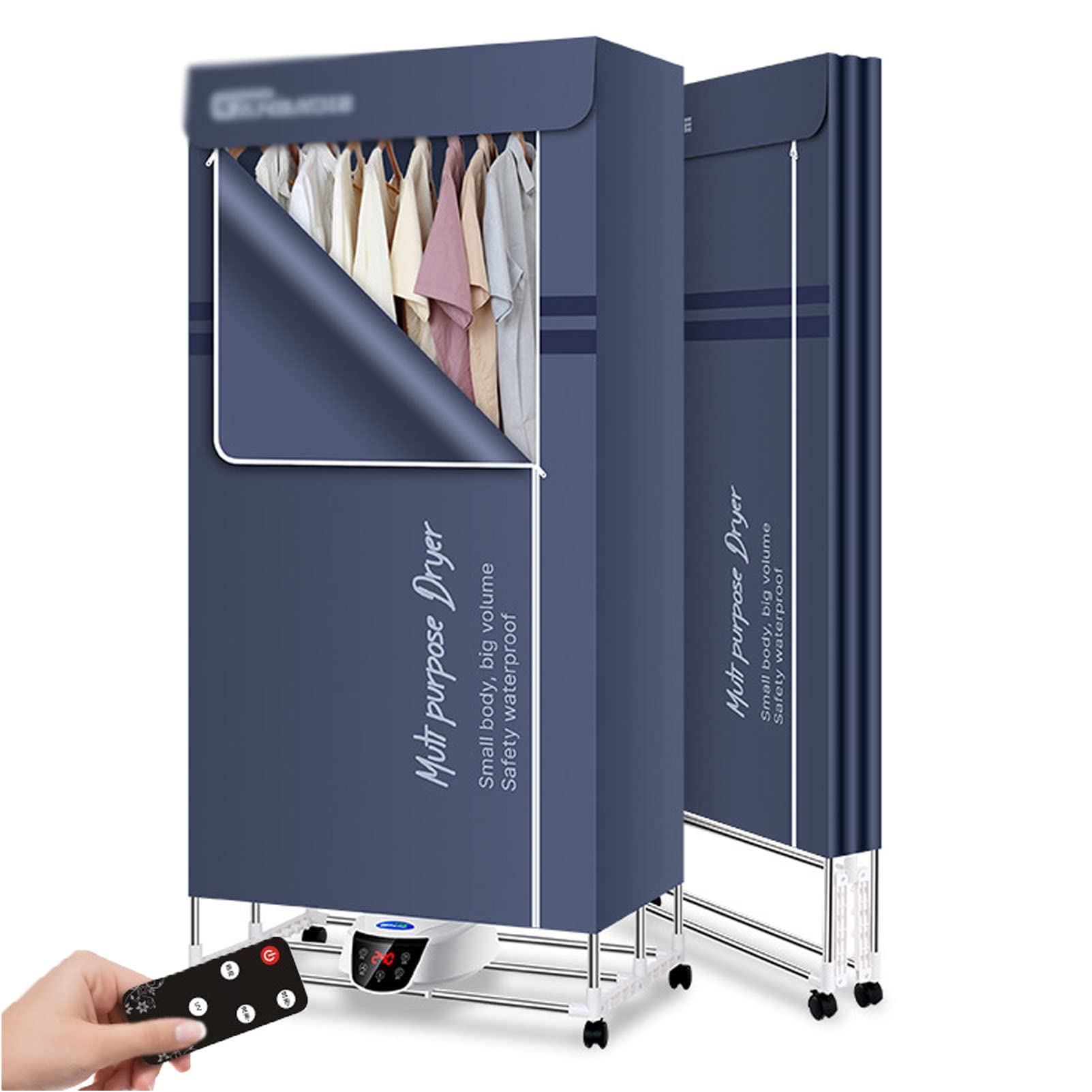 Lsoiup Clothes Dryer 1500W Portable Clothes Airer, 2/3 Tier Folding Electric Clothes Horse Rack Indoor, Foldable Energy Efficient Heated Clothes Dryer Indoor