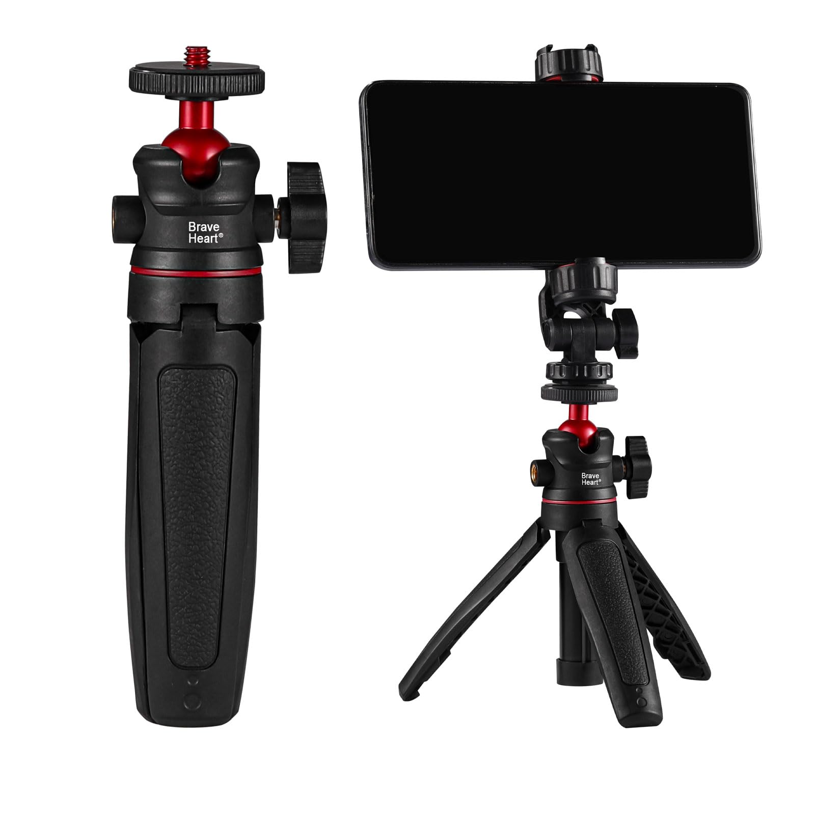 Mini trípode negro con montaje de tornillo de 1/4 pulgadas para Insta360 X5, DJI OSMO Pocket 3 y cámaras Sony/Canon/Nikon compactas, ligeras y portátiles, soporte de mano para vlogging y grabación de