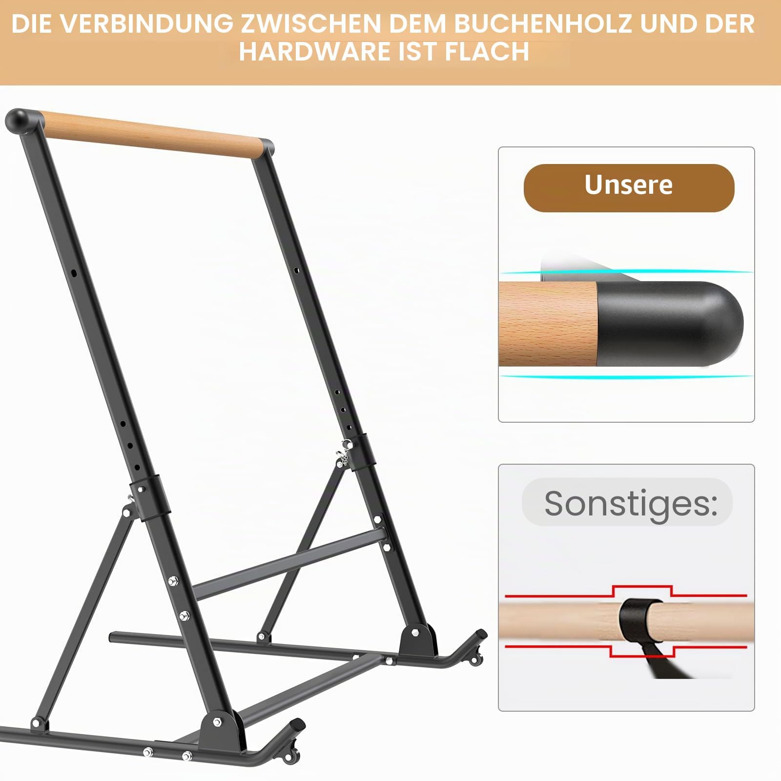 Höhenverstellbare Ballettstange freistehend
