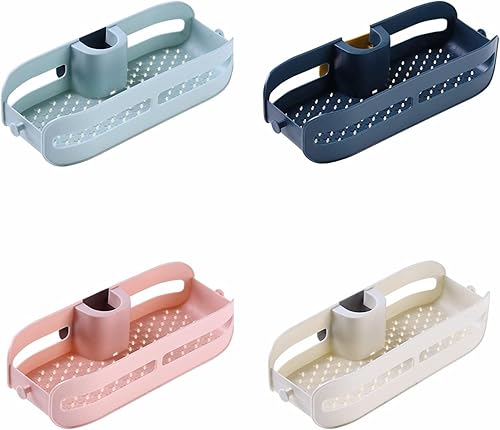 Miniatura 7 de Organizador de caja blanca Soporte para grifo de cocina Accesorios de baño Soporte de esponja para fregadero Organizador para escritorio, oficina,