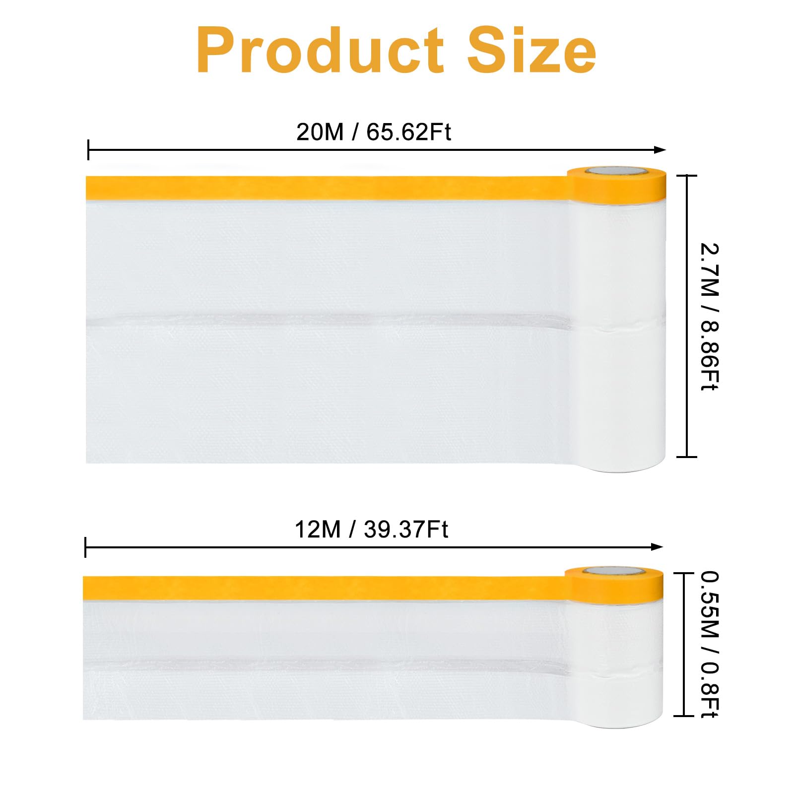 Pellicola Adesiva Per Mascheratura - 4 Rotoli Con Nastro - Per Verniciatura, Mobili, Pareti - Antipolvere E Antimacchia - Foto 9