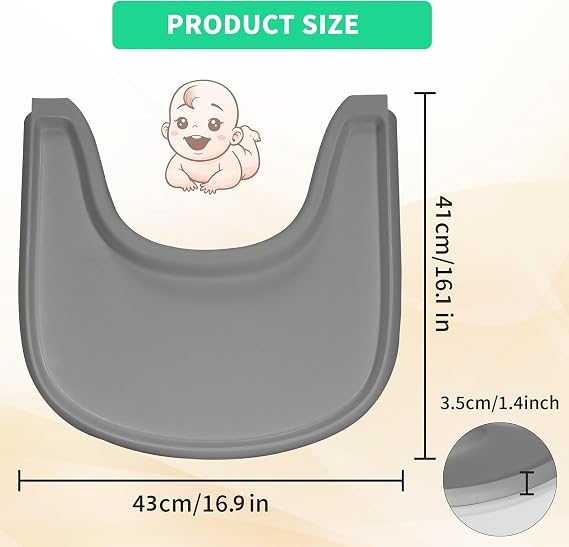 Tray Compatible with Stokke Tripp Trapp Chair, High Chair Tray Accessories for Toddler 6-36 Months, Full Cover High Chair Placemat for Stokke Highchair with Smooth Surface and Strong Suction