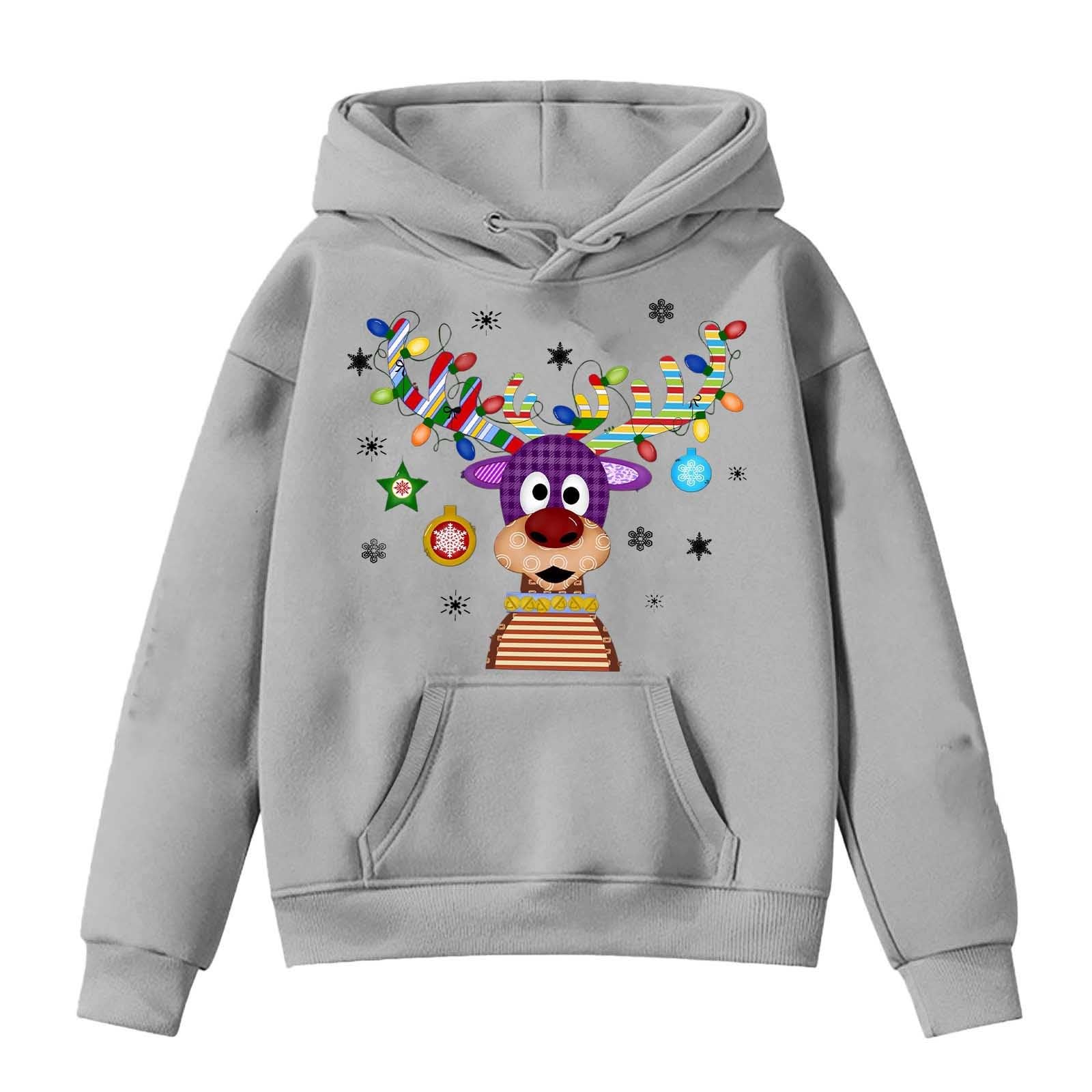 Sweat à capuche renne de Noël avec lumière, le cadeau idéal pour les fêtes - 5
