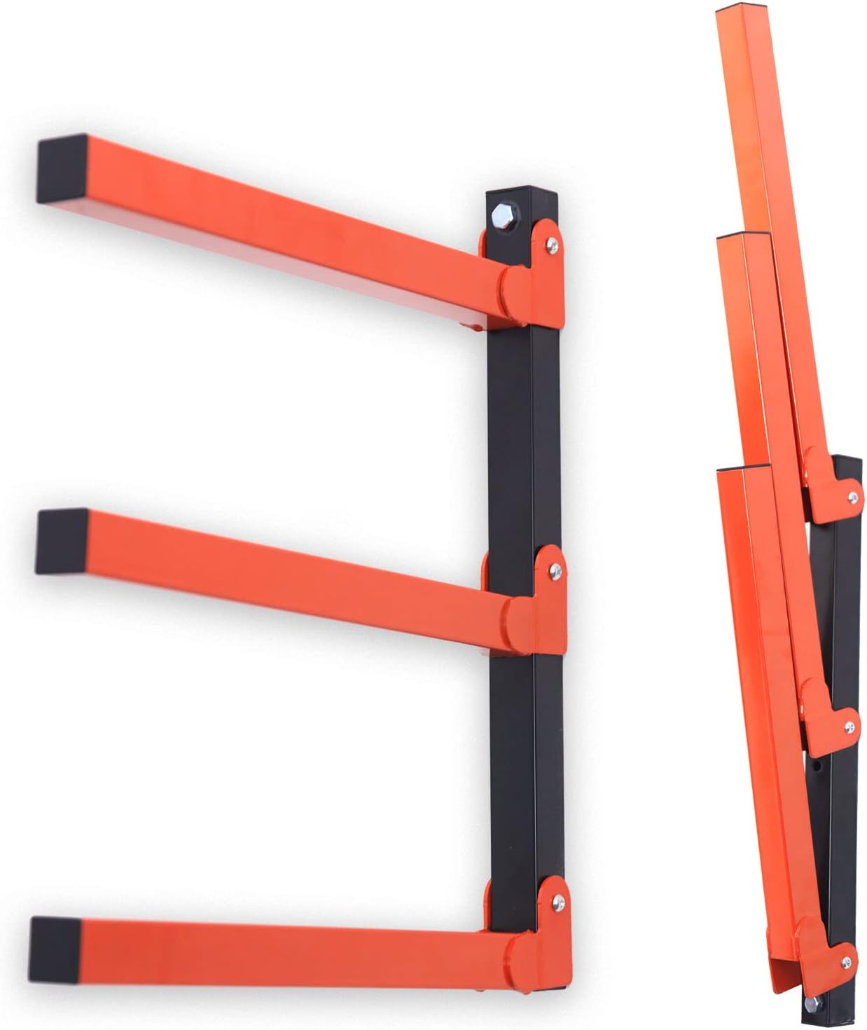 Wallmaster Lumber Storage Metal Rack, Lumber Organizer Wall Mount Wood Rack Organizer 3-Level Wood Storage System