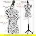 Dress Form Female Mannequin Torso,Height Adjustable from 52'' to 67'' Dress Form for Sewing, Display, Black Flower