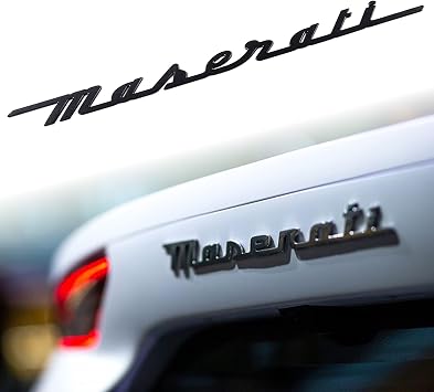 Lettering Badge,Rear Trunk Nameplate Emblem Compatible with Qvattroporte,Ghiblii Series AccessoriesBlack