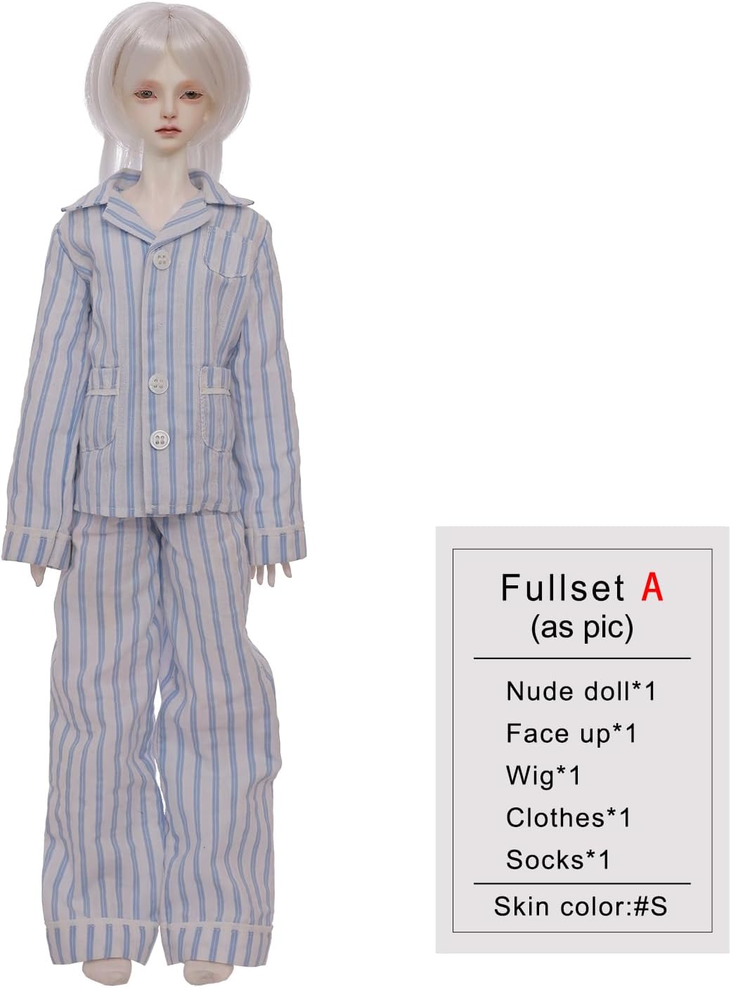 Oueneifs Mortybjd BJD Doll 1/4 45cm with Unhealthy Fragile Hospital Dress Style Resin Toy for 15+ Year Old