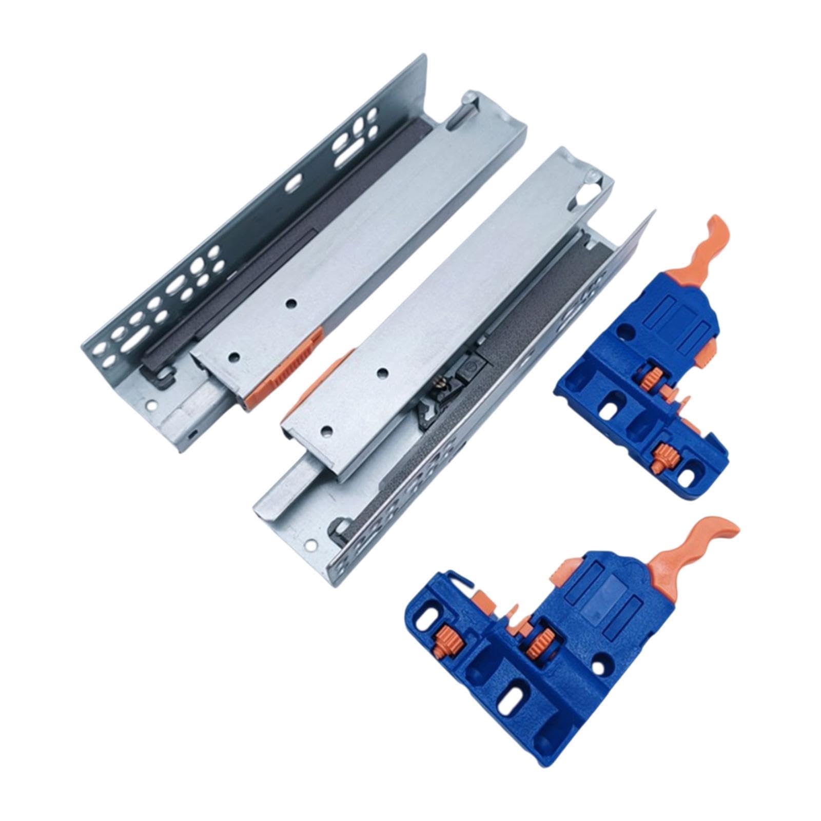 predolo Guide per cassetti, ferramenta, facili da usare, 1 paio, kit di guide per cassetti resistenti in metallo per cassettiera, cucina, armadio, Buffering