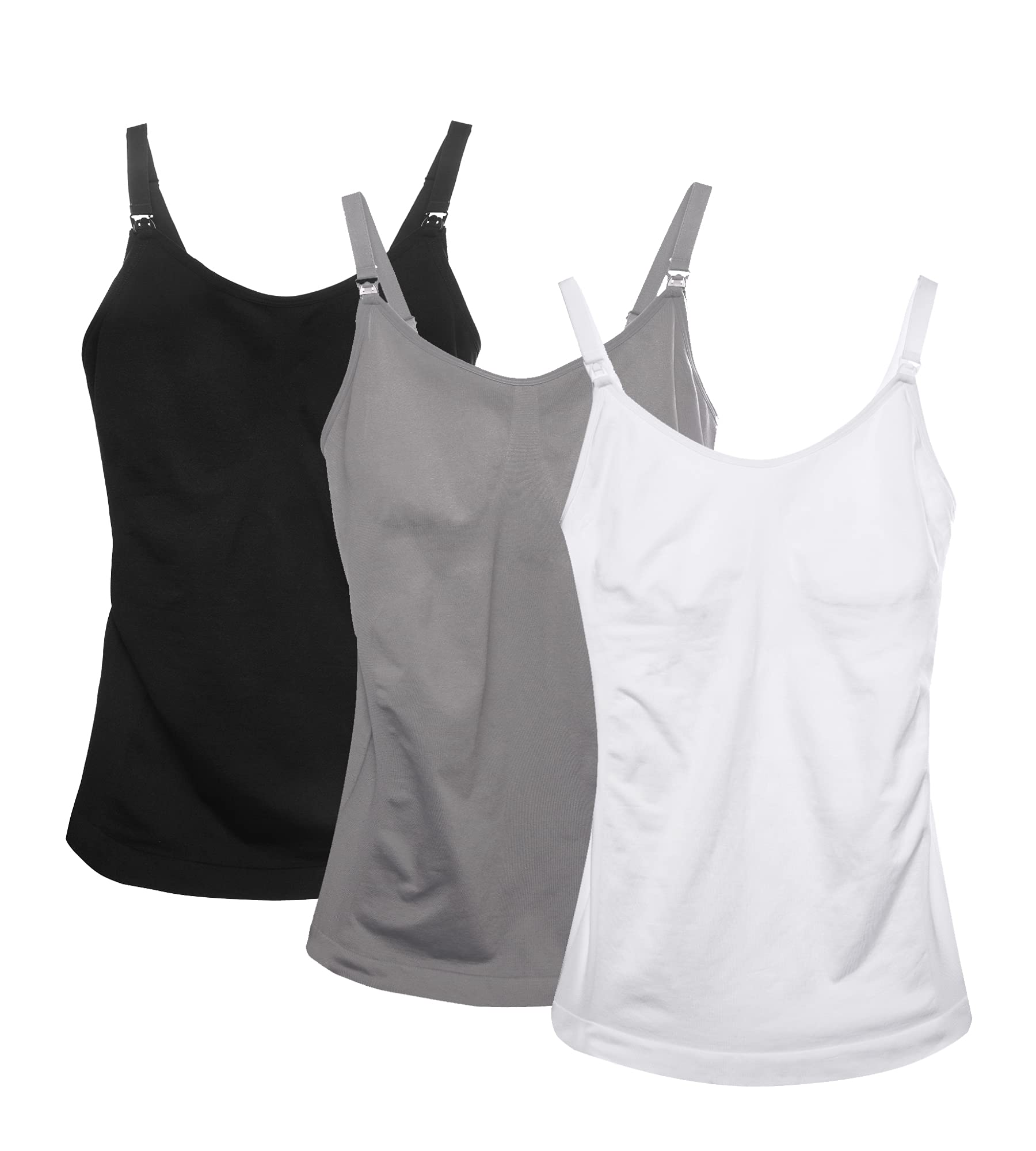 HOFISH Women's Breast Feeding Tops,Maternity Nursing Cami with Build in Shelf Bra 3Pack