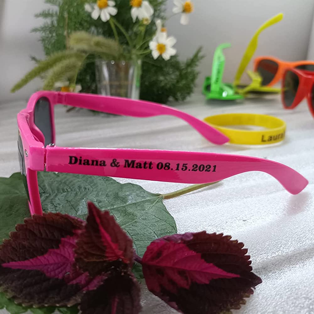GZLDGIFTS Personalized Sunglasses Bulk Wedding Party Sunglasses Favor Gifts Bridal Supplies,Custom Bachelor Birthday Graduation Party Sunglasses Bridesmaid Groomsman Gifts Sets For Guests (Rose 80PC)