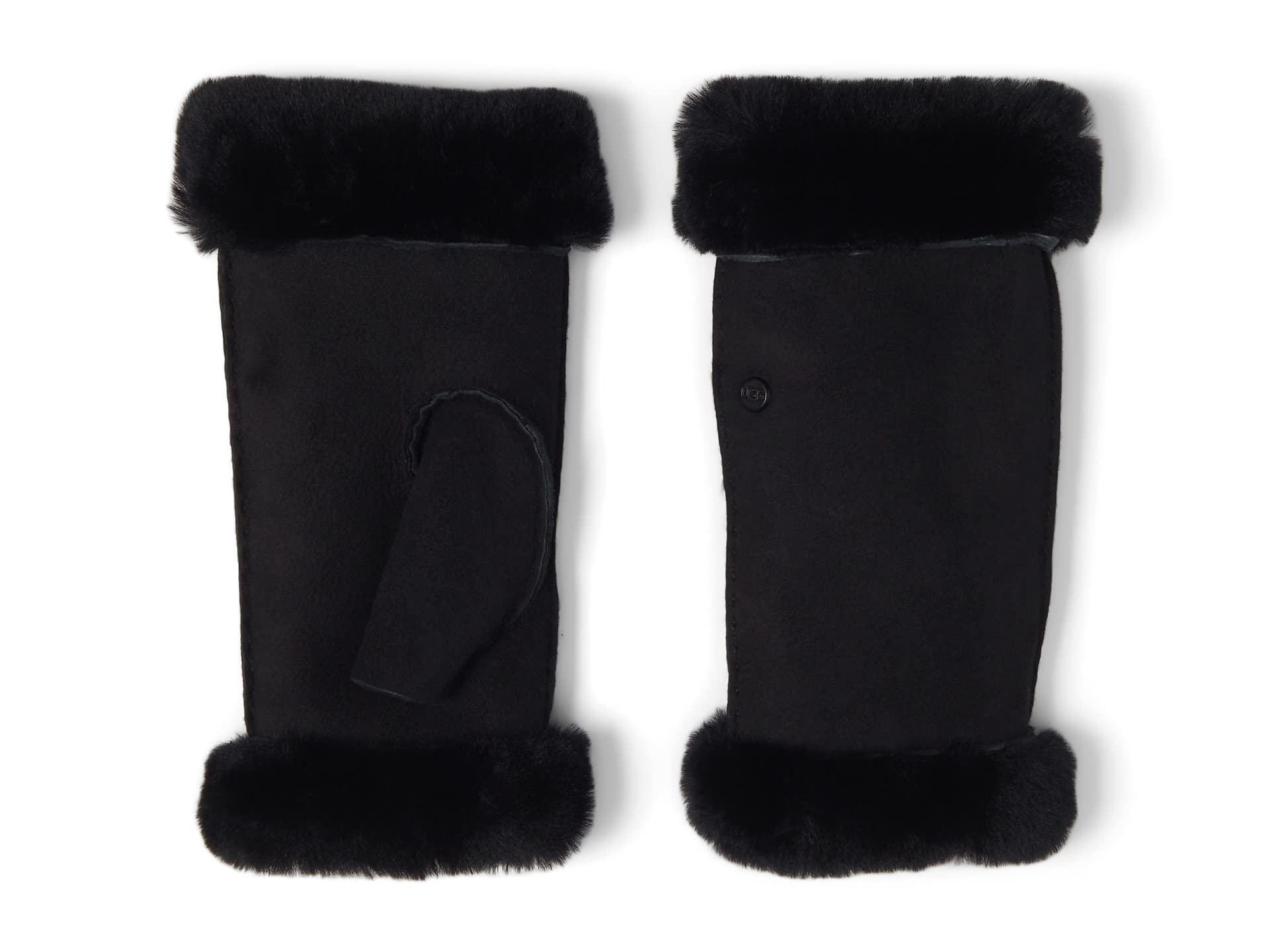 UGG Water Resistant Sheepskin Fingerless Gloves Black SM : Amazon