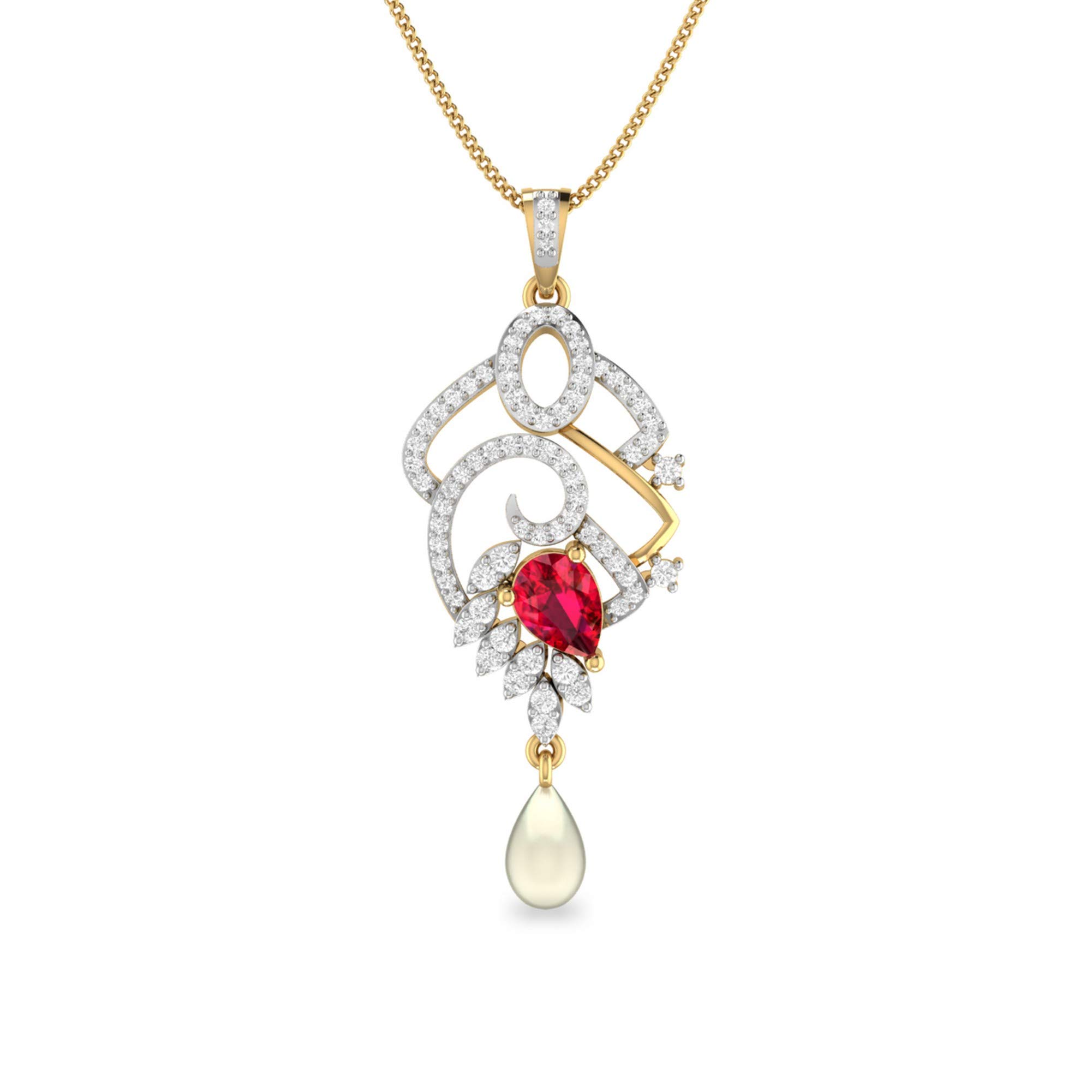 pc jeweller Yellow Gold and Solitaire Pendant for Women-picture-44