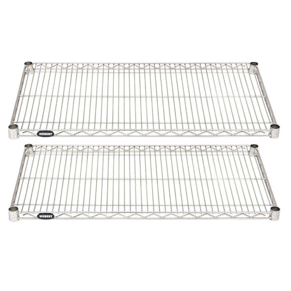 Soft Silver Wire Shelf Pack - 36" L x 18" D x 1" H by HUBERT – Alloy Steel, Silver, Pack of 2, Model A1836-TA