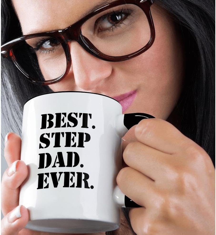 Miniatura 2 de 3dRose Best Step Dad Ever - Taza de 11 onzas, color negro