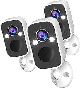 3Pack Security Cameras Wireless Outdoor, 2K Battery WiFi Surveillance Indoor Home Camera with AI Motion Detection Spotlight Siren Alarm, Color Night Vision, 2-Way Talk, Waterproof, Cloud/SD Storage asin的图片