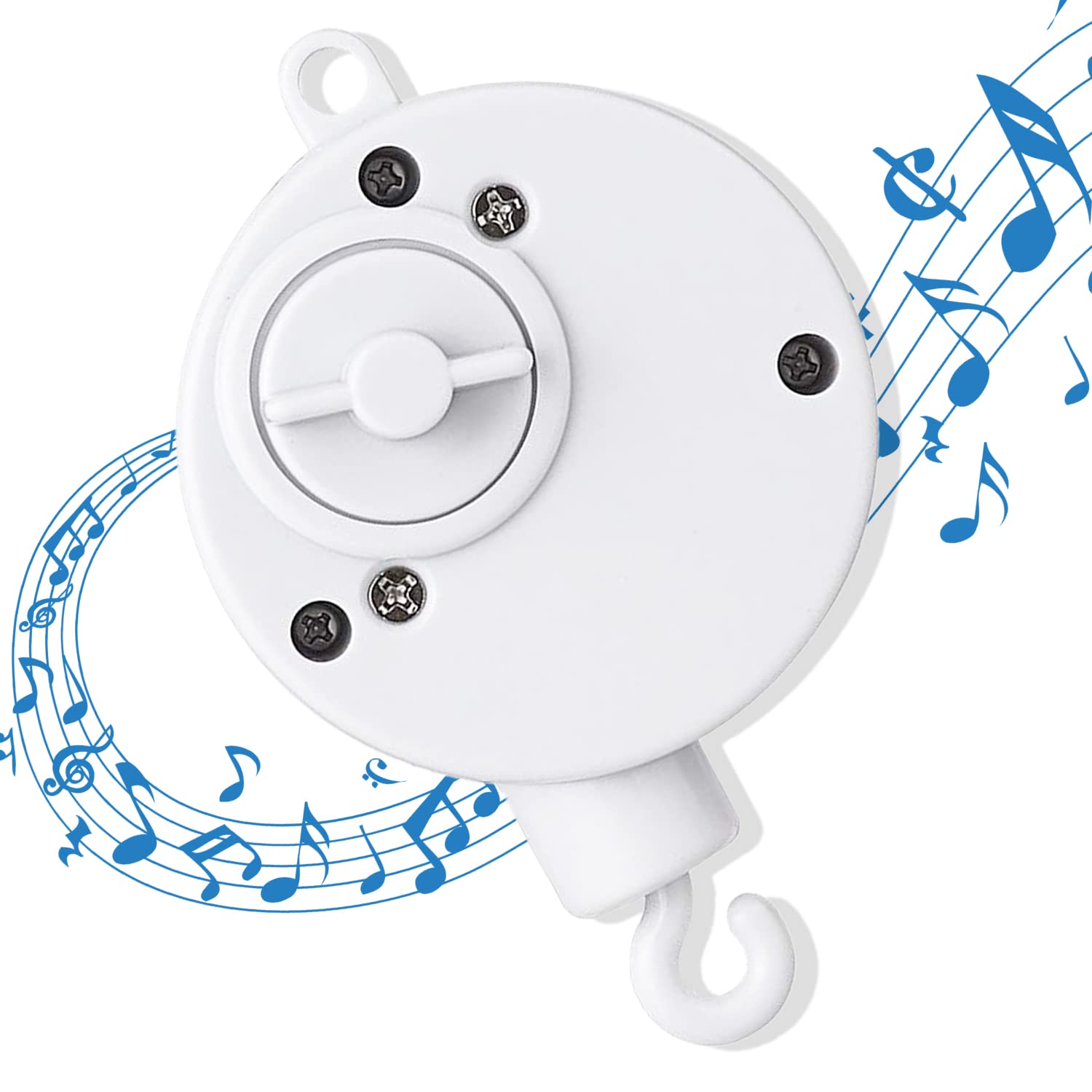 Mobile Music Box，Crib Mobile Music Box，Baby Music Box Spinner with Rotating Hook, White