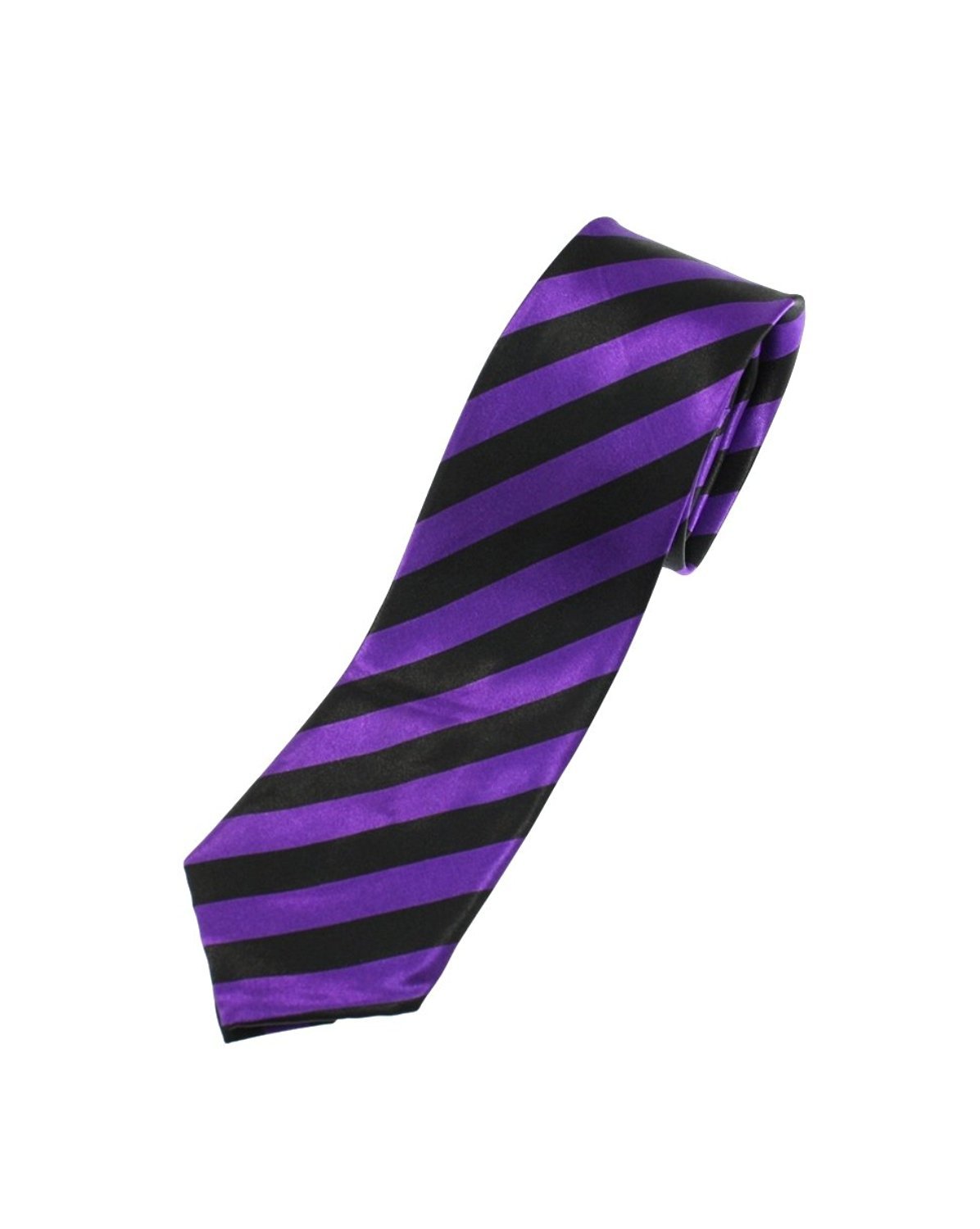 Black Striped Tie - Unisex neon (Purple)