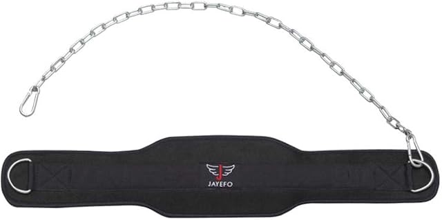 Jayefo DIP Belt with Chain Industrial Strength Steel 36 INCHES Weighted Chain for DIPS Pull UPS Weight Lifting Crossfit ONE Size FITS All