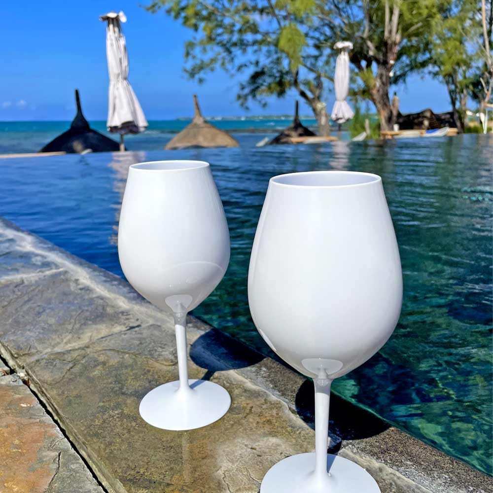 Vaso de Vino Blanco Copa de Vino Tinto Copa de Cristal de retornable de champán Vaso de plástico Blanco Acampar al Aire Libre Set 6 Piezas