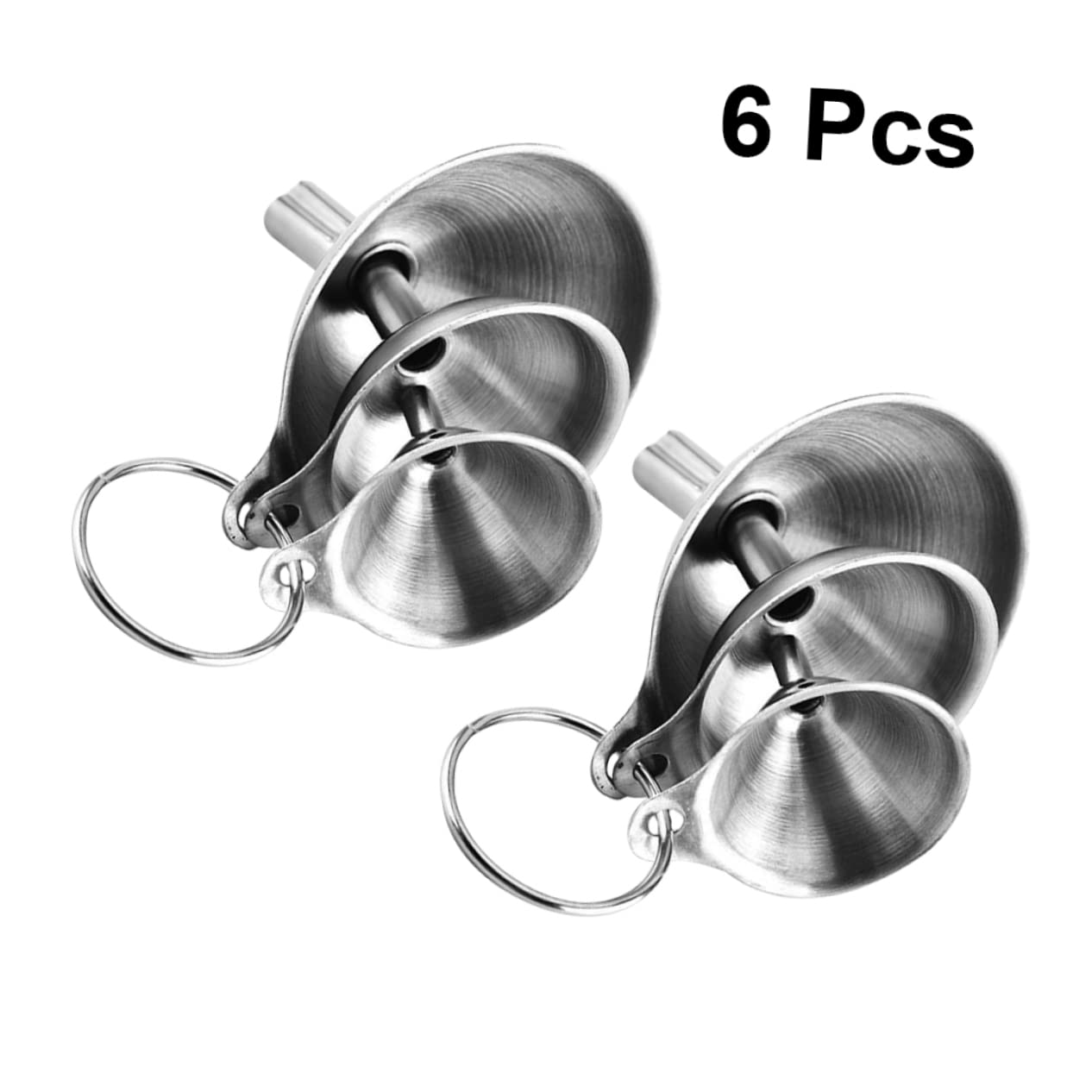 SOLUSTRE 4sets Imbuto in Acciaio Inossidabile Funnel Per Cucina Con Design Tre Per Trasferire Liquidi Spezie e Oli Facile Da Riporre e Resistente Alla
