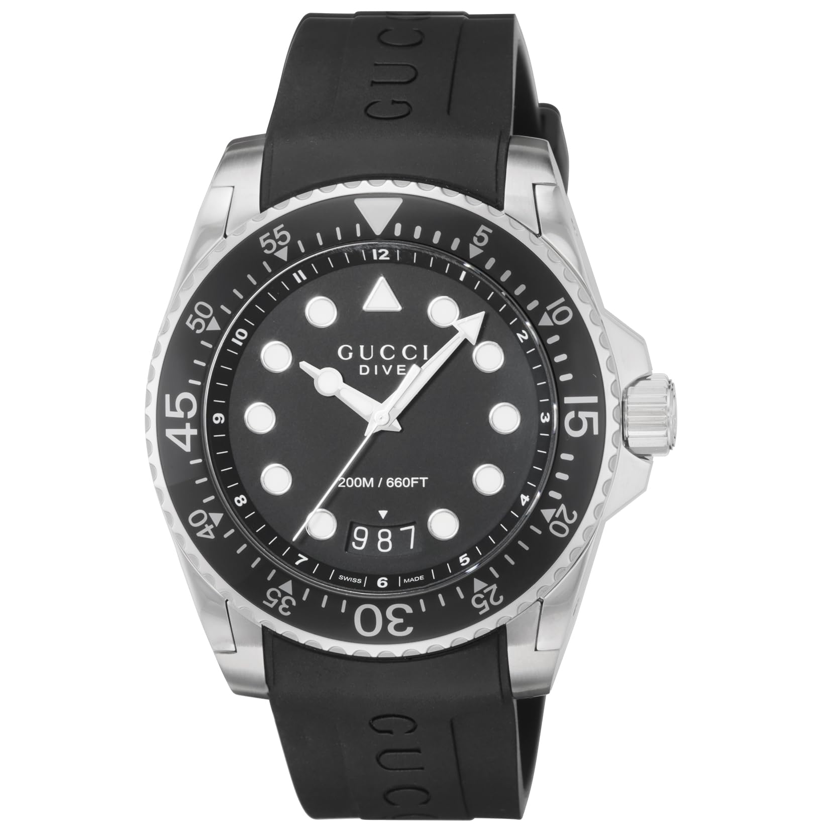 Amazon.co.jp: [グッチ] 腕時計 DIVE ダイブ ブラック 文字盤