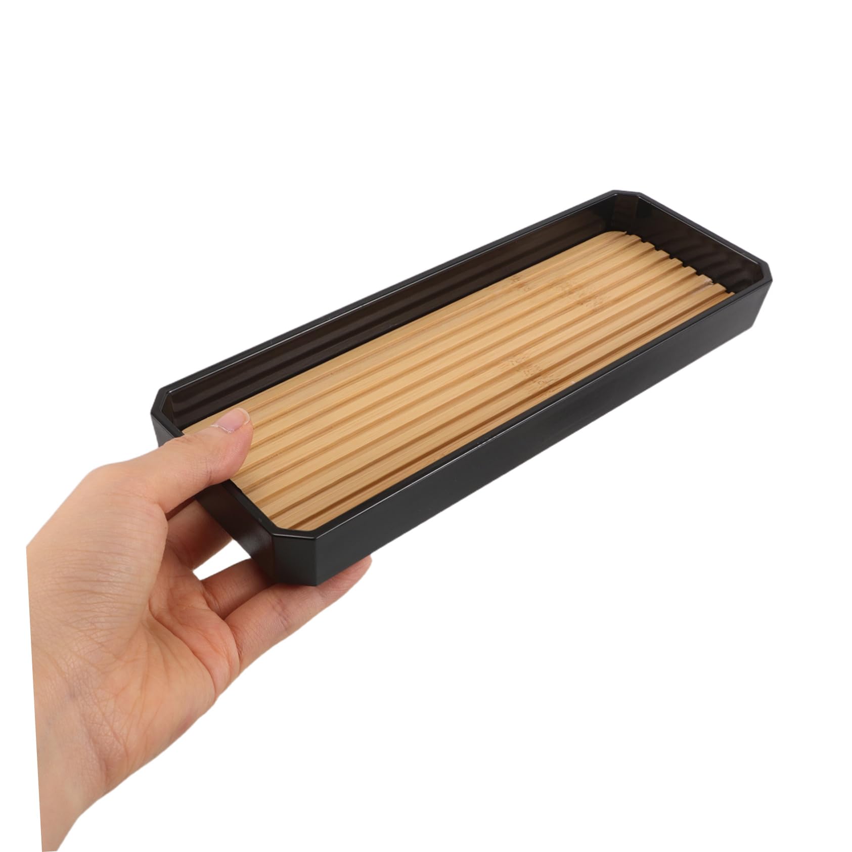Cabilock Baño Dispensador de Jabón y Accesorios para Baño de Bambú Incluye Soporte para Cepillo de Dientes Bandeja de Jabón y Vaso de Casa o Hotel Juego de Accesorios