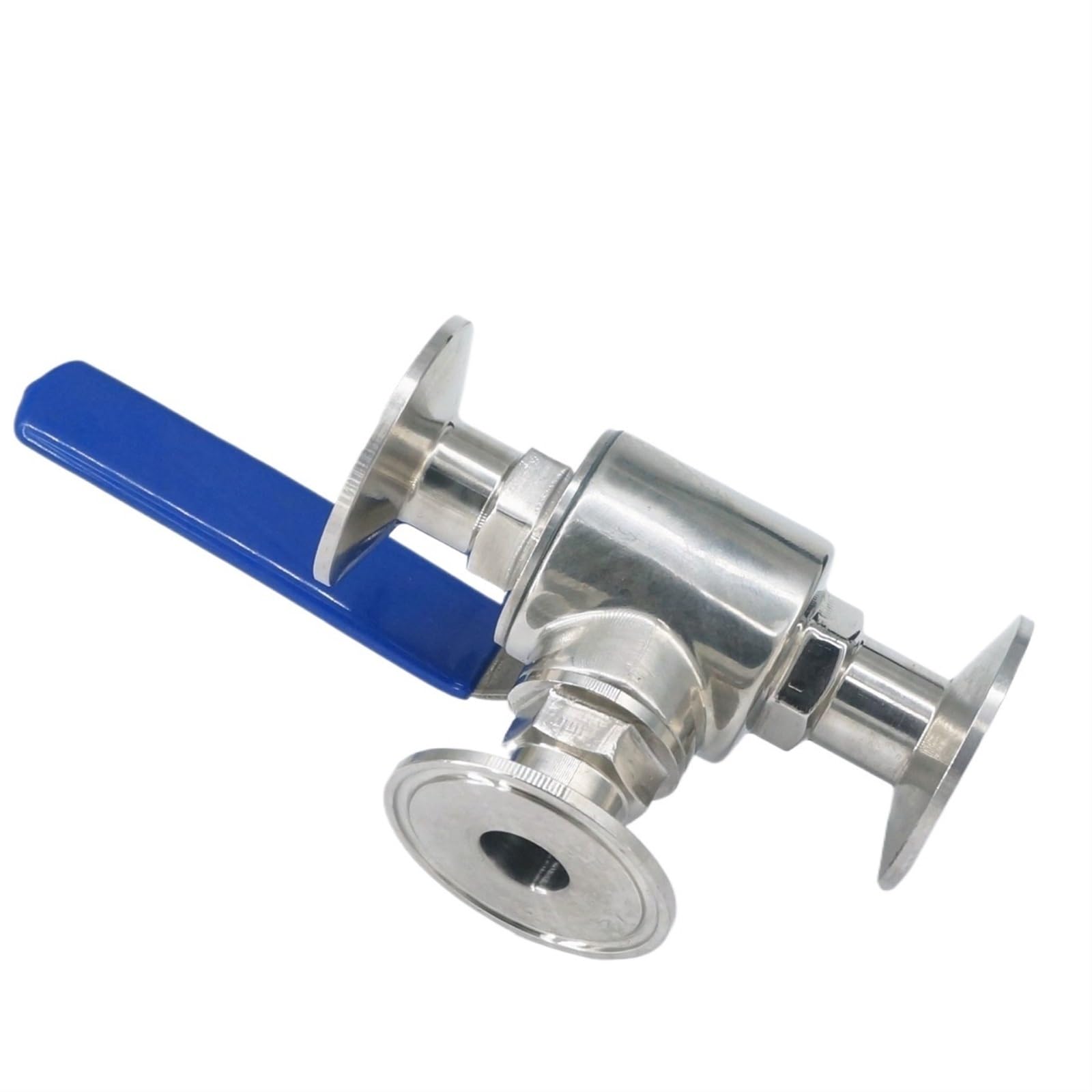 Ajuste de tubo 19mm, 3/4 ", diámetro exterior x 1,5", Tri abrazadera en T, válvula bola puerto T/L 3 vías, mango Manual sanitario acero inoxidable SUS 304, elaboración casera(L-Port)