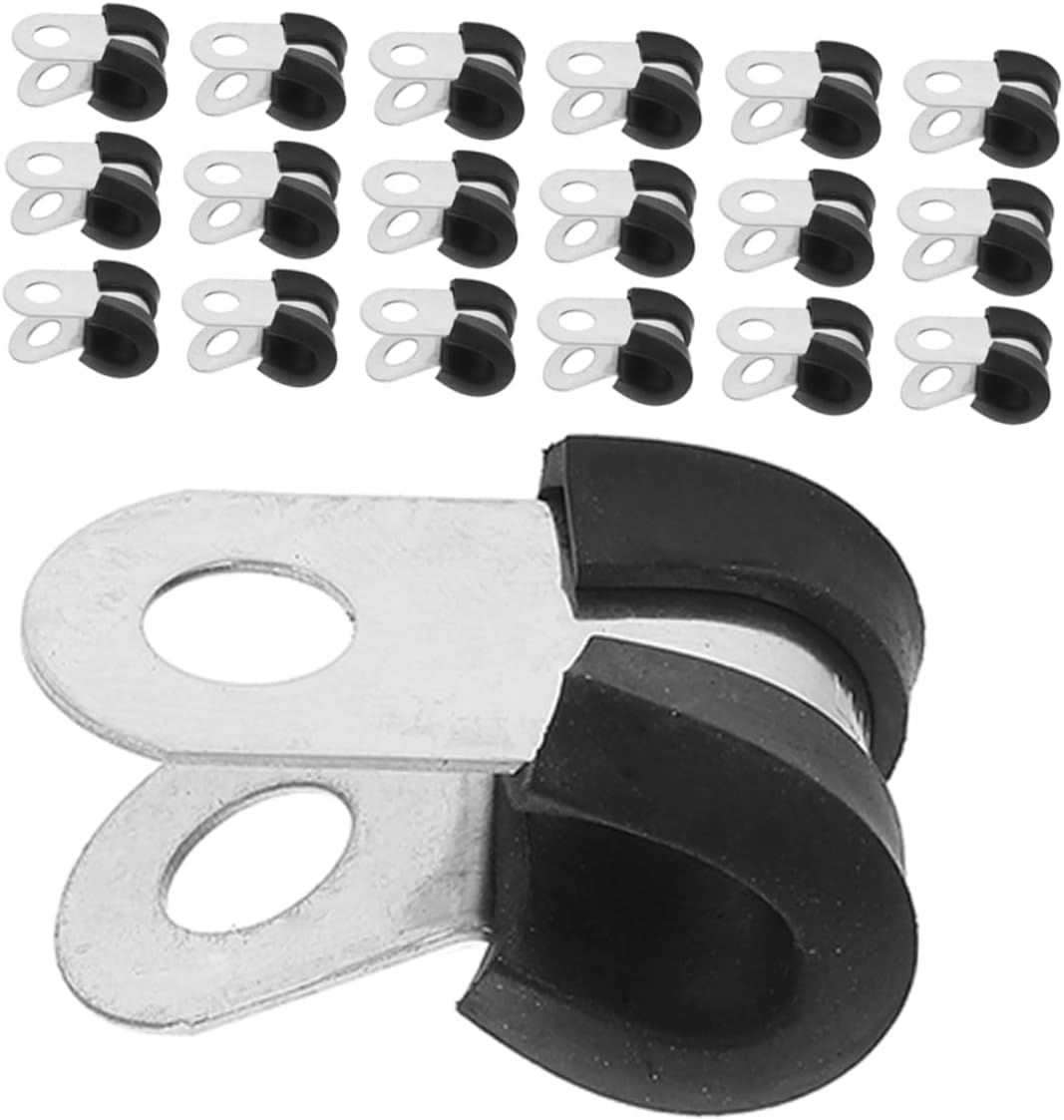 100pcs Stainless Steel Cable Clamps Durable Tube Clamps for Efficient Installation Reliable Cable Management and Robust Performance Various Applications