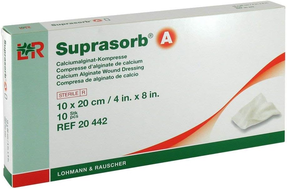 Suprasorb A Calciumalginat-Kompresse 10 x 20 cm, 10 pcs. Compresses