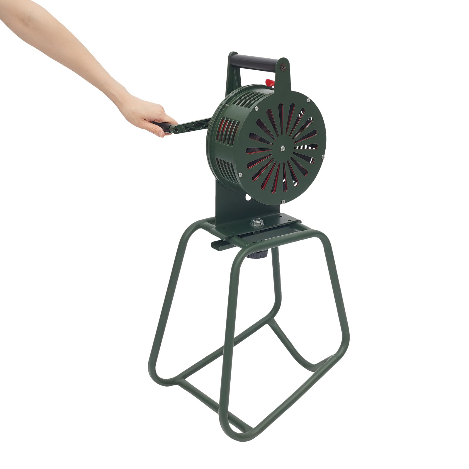 Sirena manuale, sirena di emergenza a manovella, 125 dB, per fabbriche, scuole e luoghi pubblici (verde militare)