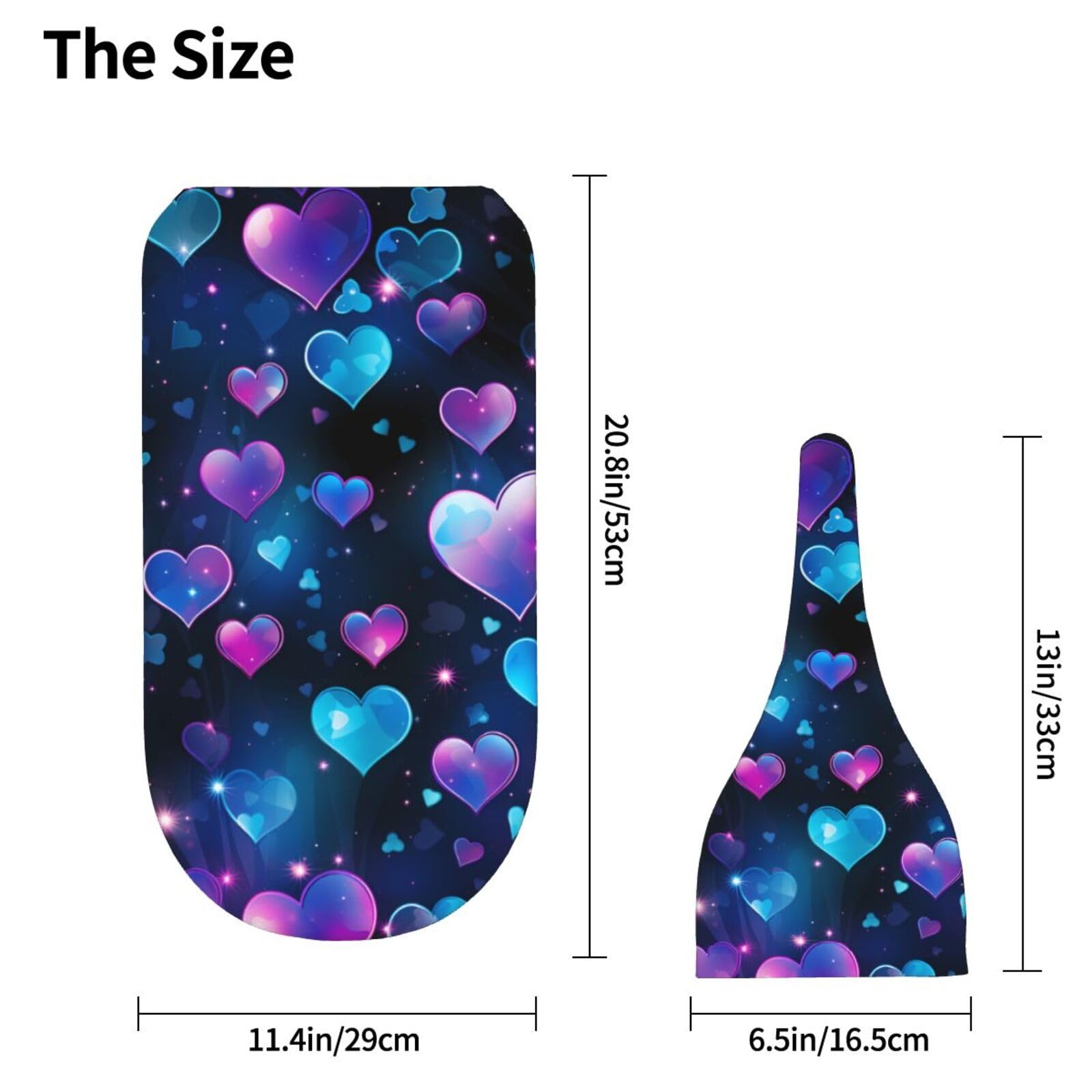 3D Hearts zestaw koców i kapeluszy dla noworodków, przytulna chusta dla niemowląt, malucha, komfort, 29 x 53 cm