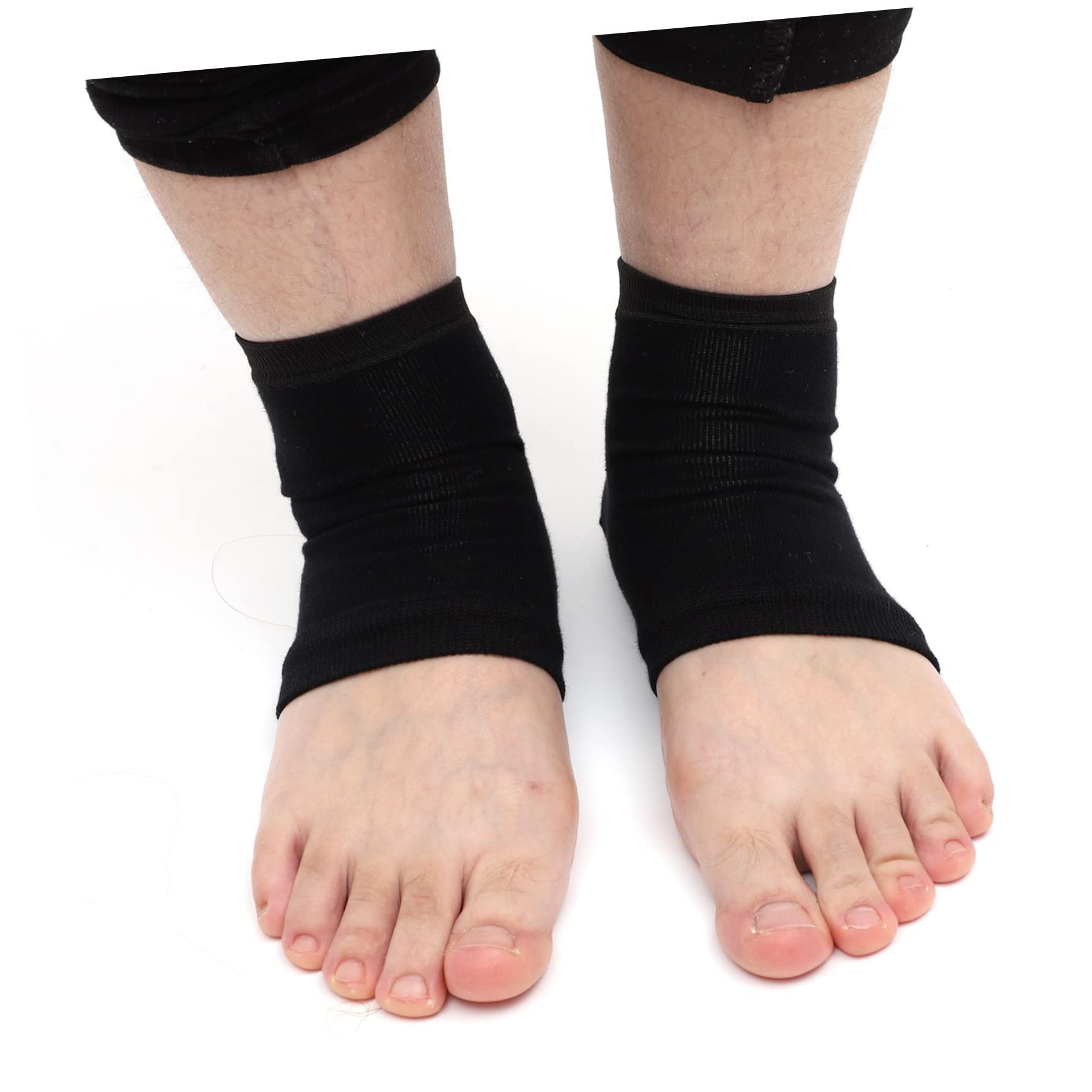 Calcetines Hidratantes sin Dedos para Talones Agrietados, 10 Pares Negros