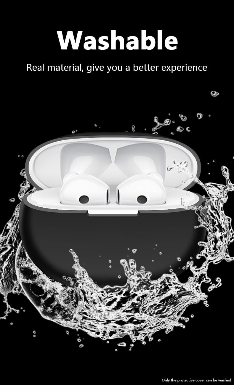 Black OPPO Enco R3 case on a pile of rocks, illustrating anti-fall protection