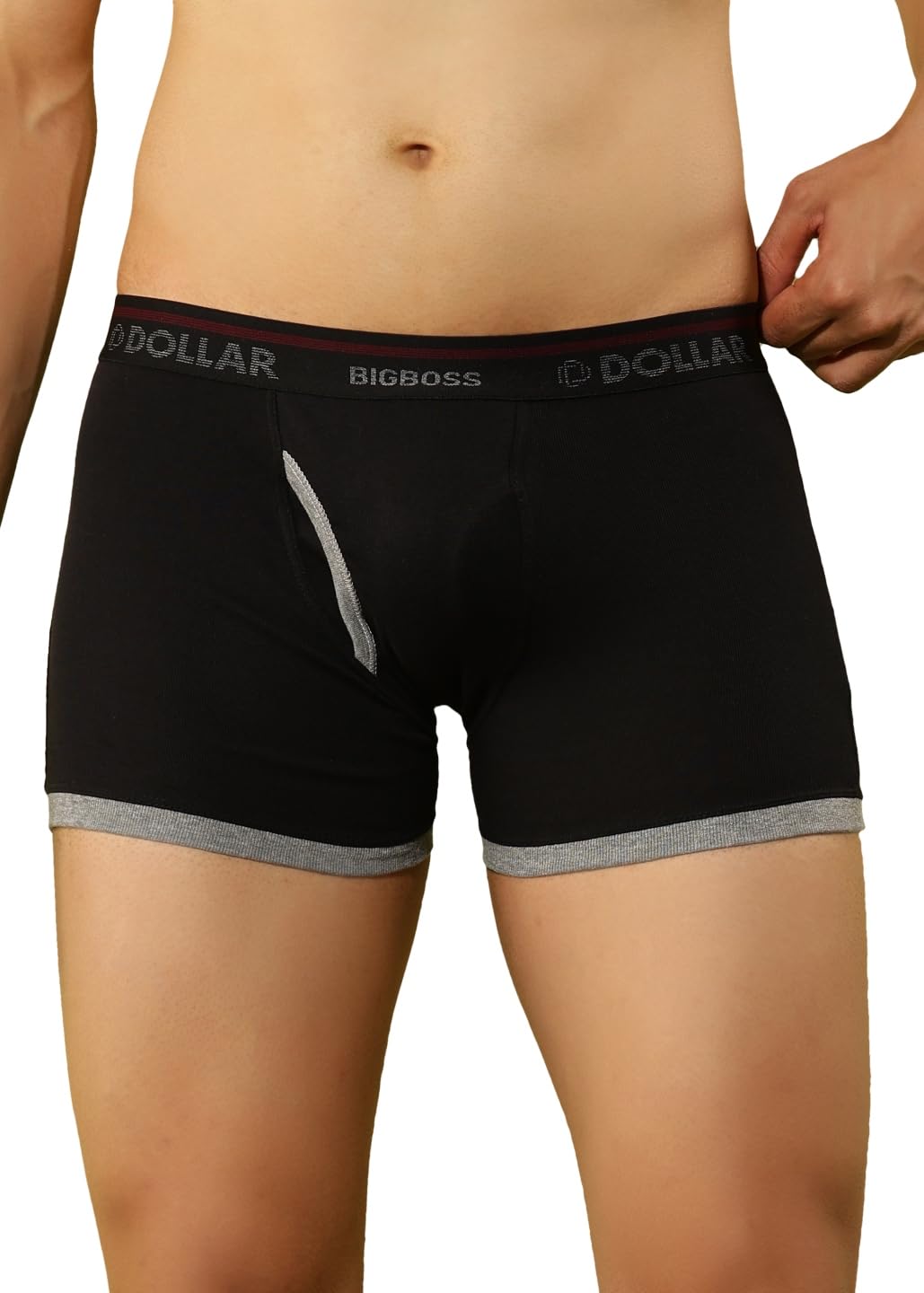 dollar bigboss Men's Assorted Solid Combed Cotton Trunk with Contoured Pouch Support (Colour May Vary)-picture-34