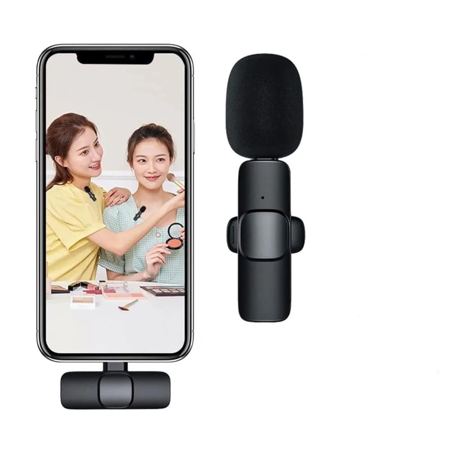 Great More Single Wireless Microphone for Singing,YouTube, Vlogging, Recording for Compatible Android & iPhone Making Good Sound Lapel Mic for YouTube, Video Recording, Live Streaming, (K8 Black) Great More Single Wireless Microphone for Singing,YouTube, Vlogging, Recording for Compatible Android & iPhone Making Good Sound Lapel Mic for YouTube, Video Recording, Live Streaming, (K8 Black)