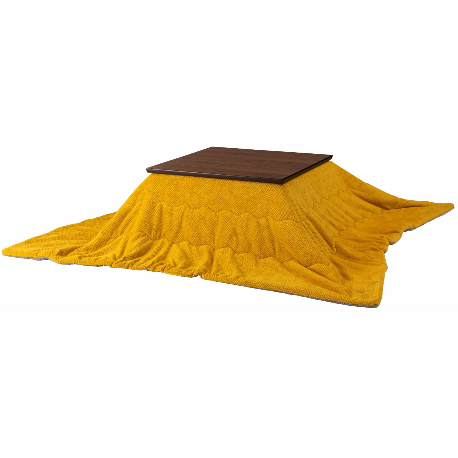 Palette Life Reversible Kotatsu Comforter - 78.7x78.7 Inch Square Warm Fluffy Futon For Japanese Heated Table (Herringbone Pattern, Khaki/Gray) - View #2