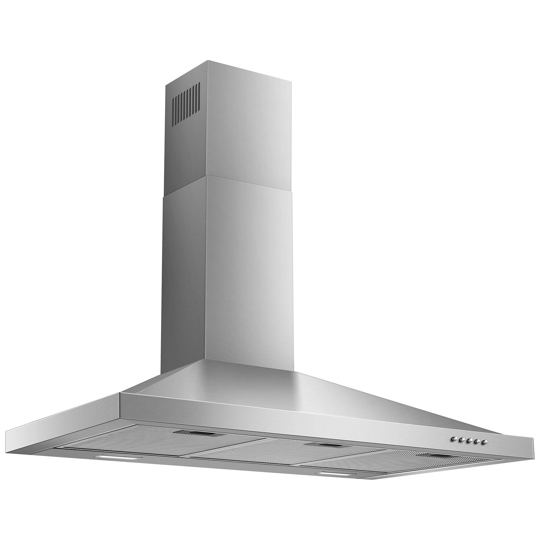 Tiesay Wall Mount Range Hood 36 inch with Ducted/Ductless Convertible Duct, Kitchen Hood Stainless Steel Chimney-Style Over Stove Vent Hood with LED Light, 3 Speed Exhaust Fan, 450 CFM