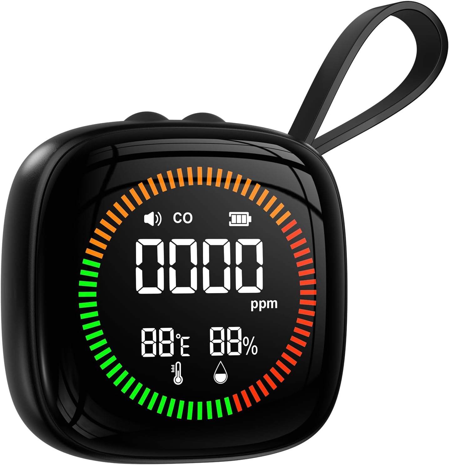 3-in-1 Carbon Monoxide Detectors for Travel, Portable CO Detector, RV CO Alarm Temp/Hum Sensor, Rechargeable CO Monitor, for Home, Car, Travel, Camping-Black 3 in 1 Travel CO-Black-1Pack