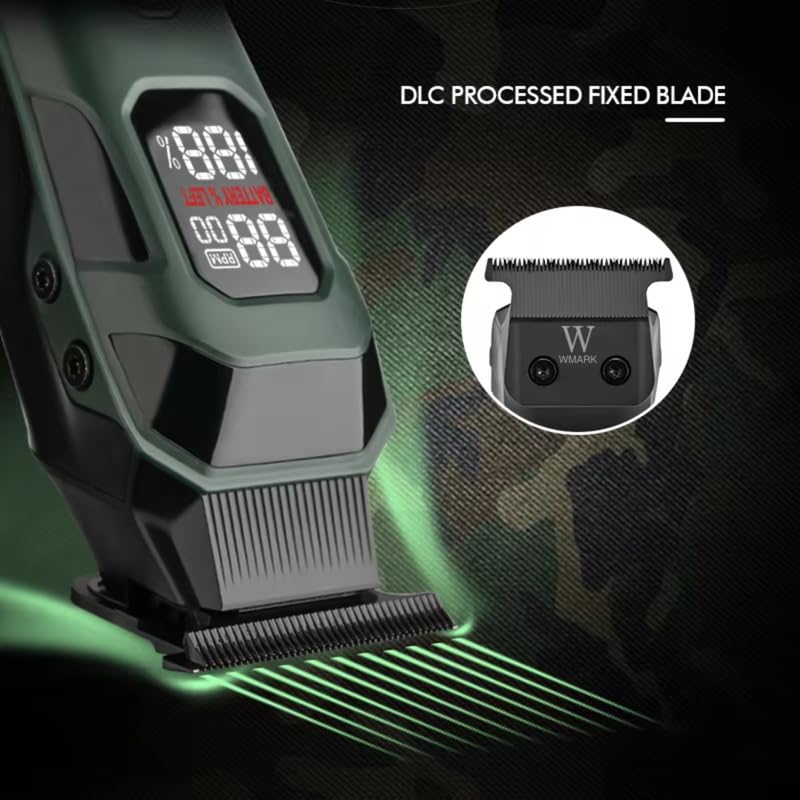 Image of WMARK NG-8280 Premium 6000-8000RPM 5 Speed Digital Display DLC coating Blade Pro Li Outliner Cordless T Blade Hair Clipper 0 Gap Outlining for Barber Runtime 300min, With Extra Blade Set, Model 34