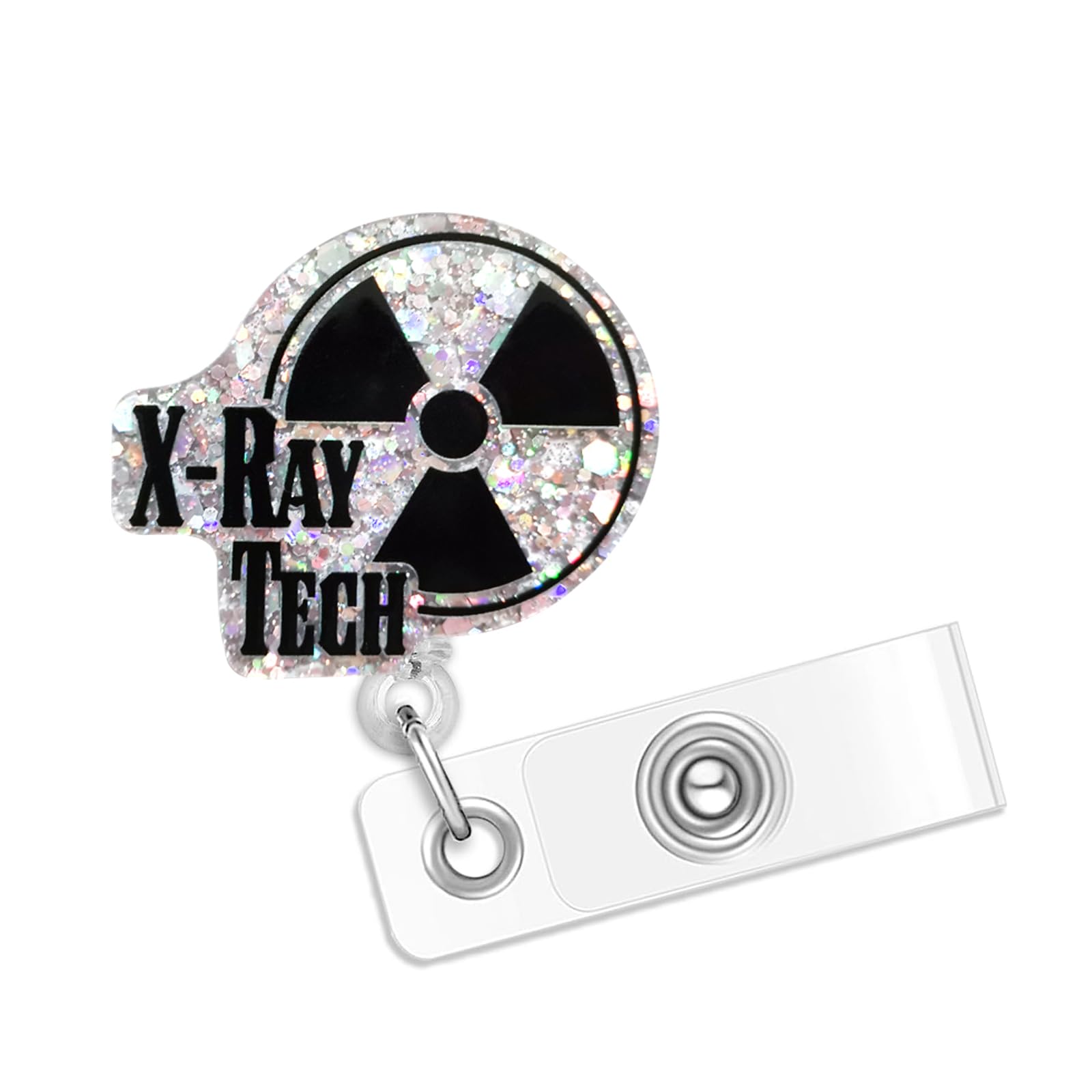 X-Ray Tech Badge Reel, Funny Radiology Tech Badge Reels Retractable, Cute Badge Accessory Acrylic Badge Holder for MRI Tech Rad RN Nurse Doctor Student Radiology Tech Gifts