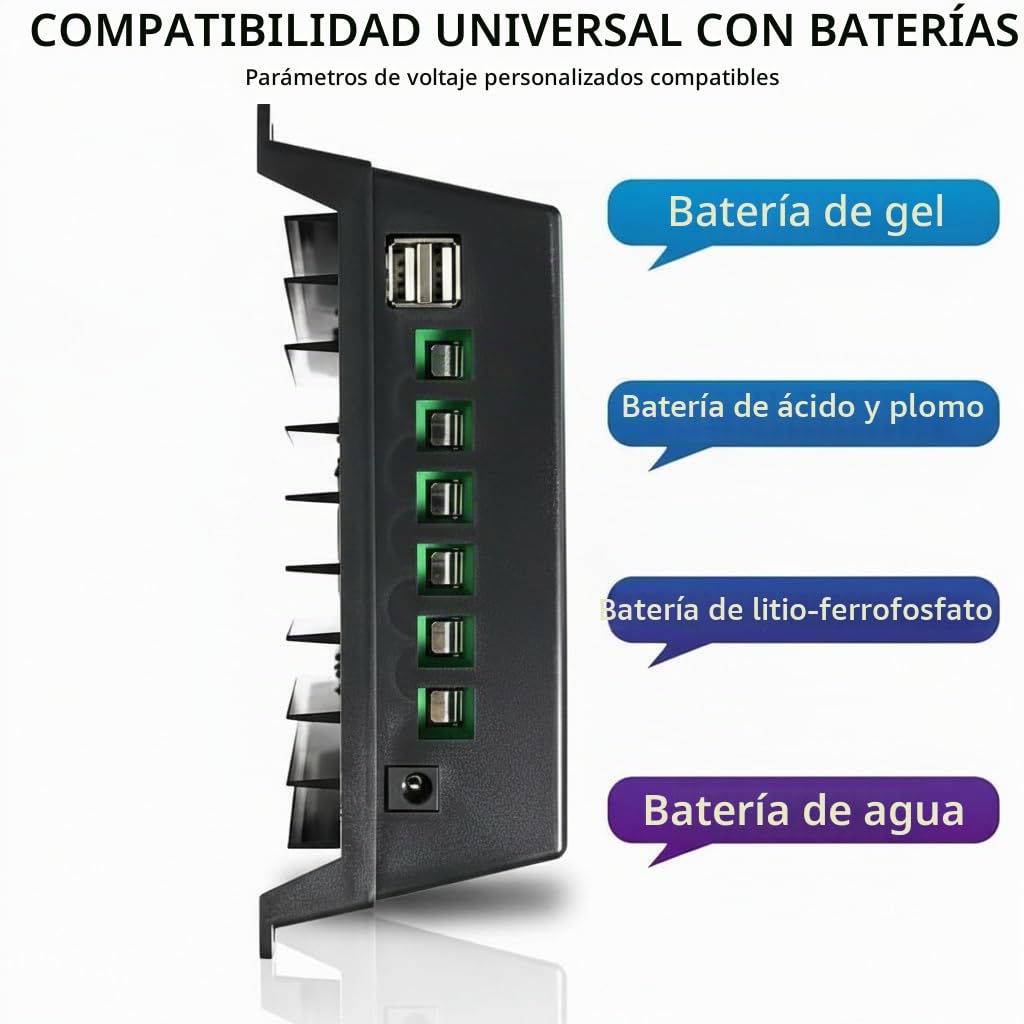 Regulador solar de 100 A, voltaje inteligente, automático, 12 V, 24 V, 48 V, voltaje de entrada, controlador de carga solar, sistema solar