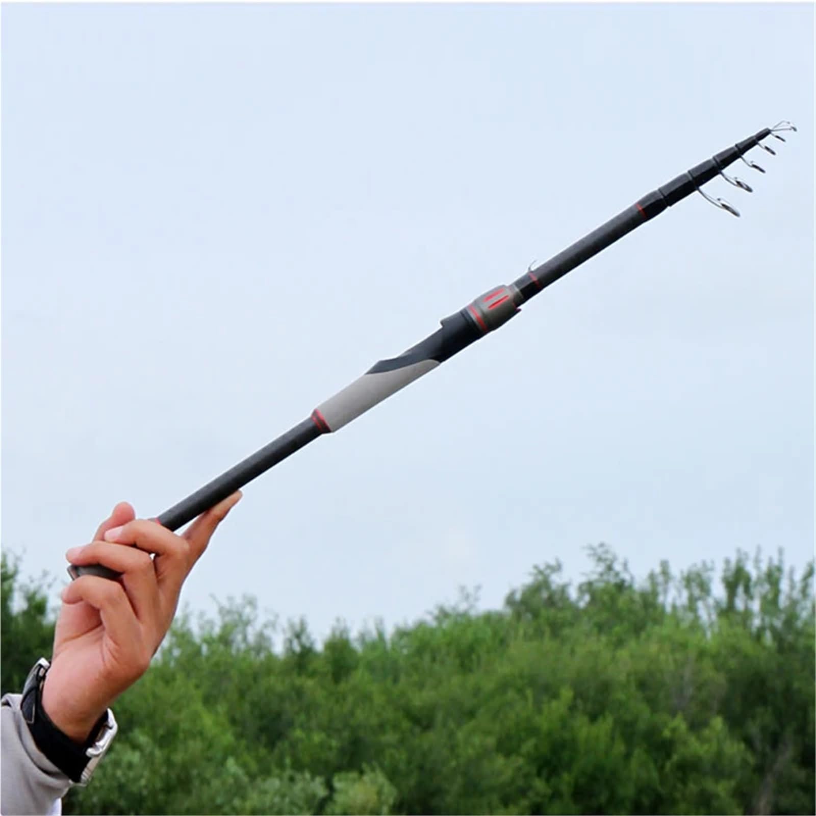 Canne da Pesca telescopiche Spinning in Carbonio 1.8m 2.1m 2.4m 2.7m 3.0m Asta con Esca for spigola luccio Calamari Esca for Pesca in Barca 8-18g Spinning Rods(2.7Meter)