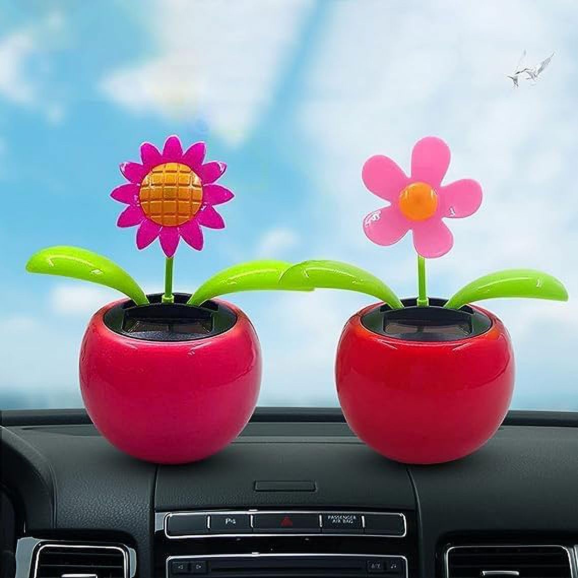Solarbetriebene tanzende Blume, Auto-Armaturenbrett-Dekorationen, lustig, solarbetrieben, tanzender Blumentopf, Auto-Ornamente, Blumenschaukel für Auto, Dekoration, Geschenke für Freunde,